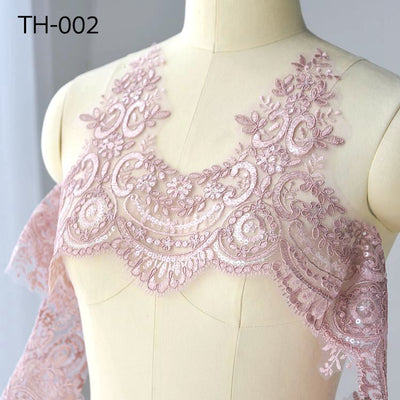 Accesorios de Encaje Secuencia Bordado para Boda con Efecto Pestañas - Image 28