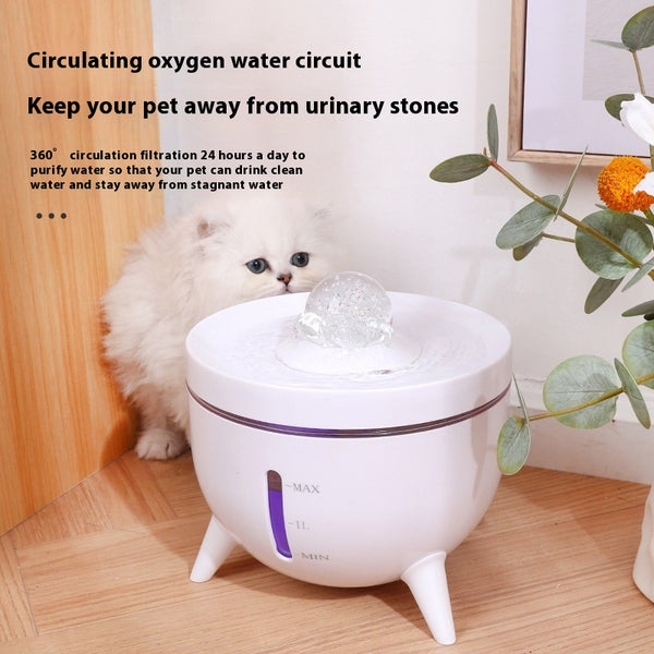 Bebedero Automático para Mascotas con Filtro Circulante de Cristal