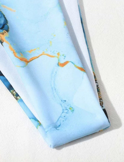 Traje de Baño Tres Piezas Estampado Mármol con Ajuste Cordón - Image 14