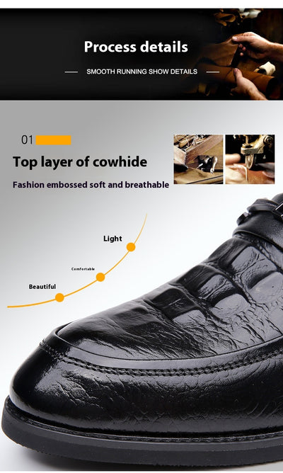 Zapatos de Cuero Cowhide Estilo Coreano Talla 36 - Punta Aguda Transpirables para Hombre - Image 11