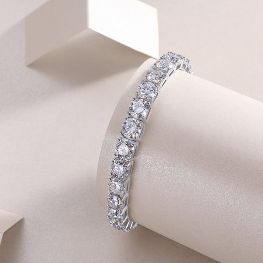Pulsera de Plata Gravitacional - Lujo Accesible con Moissanita Premium y Baño de Platino - Image 3