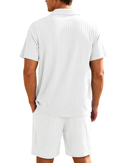Conjunto Casual de Camisa con Botones y Shorts para Hombre - Image 34