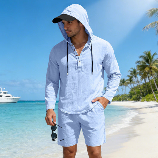 Traje de Lino Hombre Suelto y Transpirable - Image 36