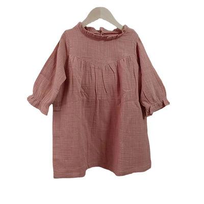 Vestido Infantil de Algodón con Encaje y Mangas Largas - Image 6