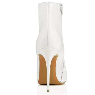 Botines de Tacón Alto Puntiagudo para Mujer - Estilo Europeo Tallas Grandes Negro y Blanco - Image 5