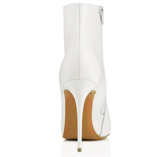 Botines de Tacón Alto Puntiagudo para Mujer - Estilo Europeo Tallas Grandes Negro y Blanco - Image 5