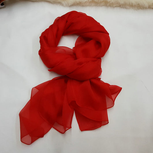 Pañuelo de Seda Elegante Liso para Mujer - Todas las Estaciones - Image 3