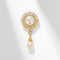 Broche de Circonita Estilo Palacio con Perlas de Agua Dulce - Accesorio de Temperamento
