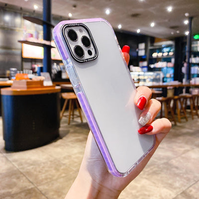 Funda Transparente Para Teléfono Con Marco de Color Sólido Antideslizante - Image 7