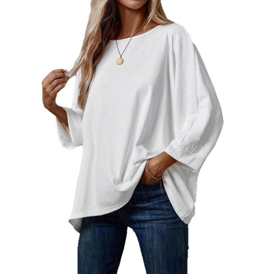 Playera Casual de Cuello Redondo para Mujer - Colores Sólidos - Image 5