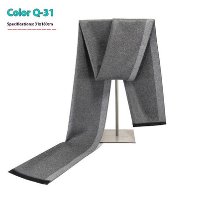 Bufanda Ejecutiva de Cachemira Rayada para Hombre Invierno - Image 36