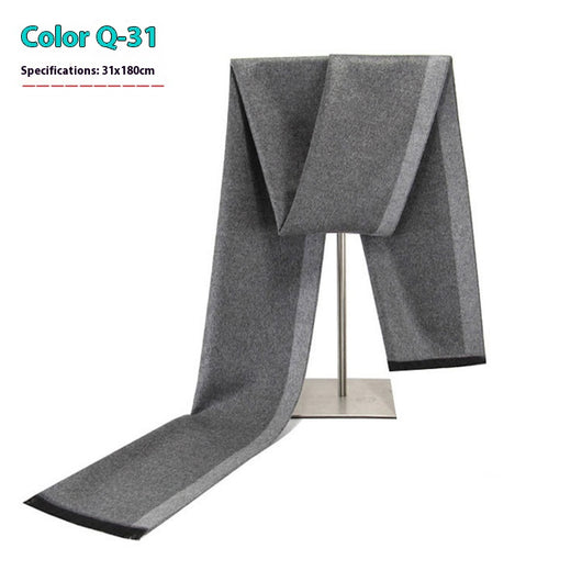 Bufanda Ejecutiva de Cachemira Rayada para Hombre Invierno - Image 36