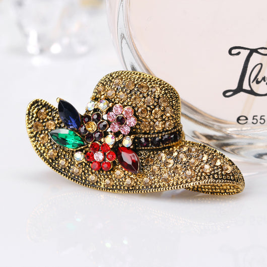 Broche Vintage Oro Antiguo con Diamante Diseño Sol - Image 13