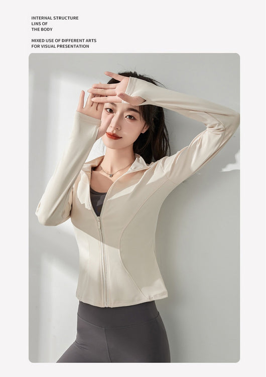 Chaqueta Deportiva para Yoga Mujer Manga Larga Protección Solar Ropa Outdoor - Image 21
