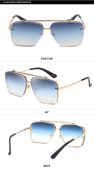 Gafas de Sol Retro Metal Cuadradas para Hombre - Estilo Vintage Trendy - Image 15