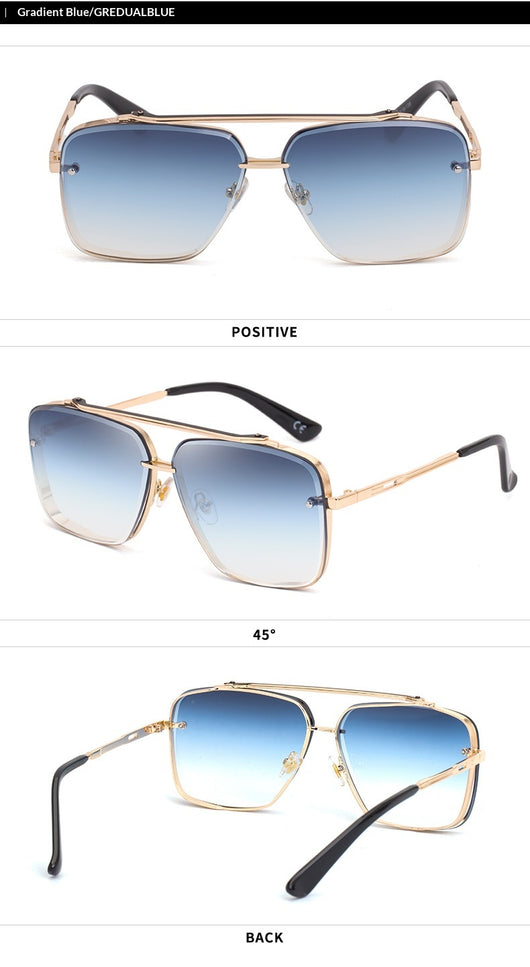 Gafas de Sol Retro Metal Cuadradas para Hombre - Estilo Vintage Trendy - Image 15