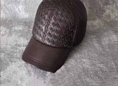 Gorra de Beisbol Invierno Cuero Genuino Piel de Cabra para Hombre - Image 18