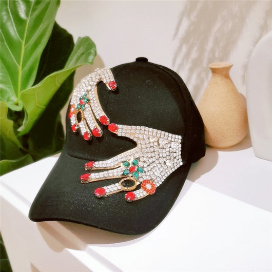 Sombrero de Moda para Mujer con Rhinestones Brillantes