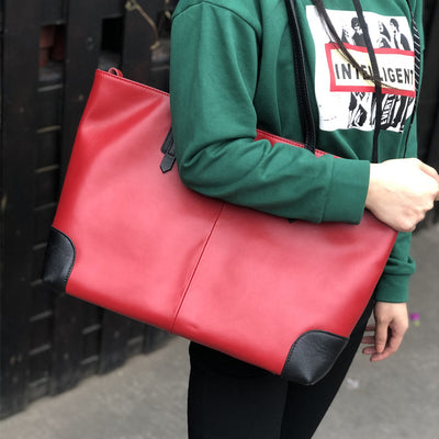 Bolso de Cuero Premium Bicolor - Diseño Europeo Moderno - Image 11