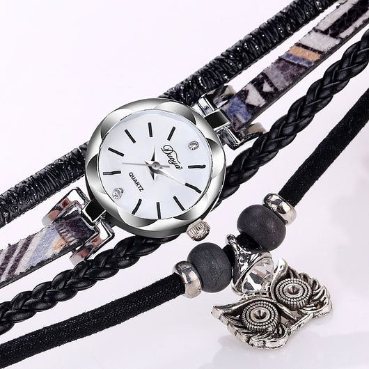 Pulsera Reloj con Dije de Búho Tejido a Mano - Image 16