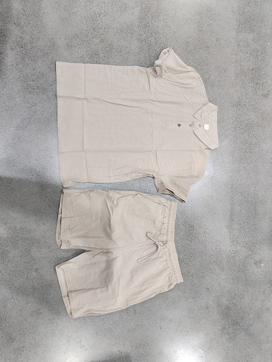 Conjunto de Shorts y Camiseta de Lino para Hombre - Ajuste Relajado - Image 13
