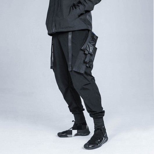 Pantalones Tácticos Sueltos con Bandas en Tobillo - Estilo Mecánico Overol para Hombre - Image 5