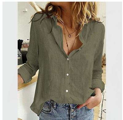 Blusa de Algodón Slub Elegante y Transpirable para Mujer - Image 8