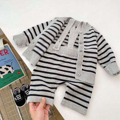 Conjunto Cardigan Tejido a Rayas - Dos Piezas - Image 9