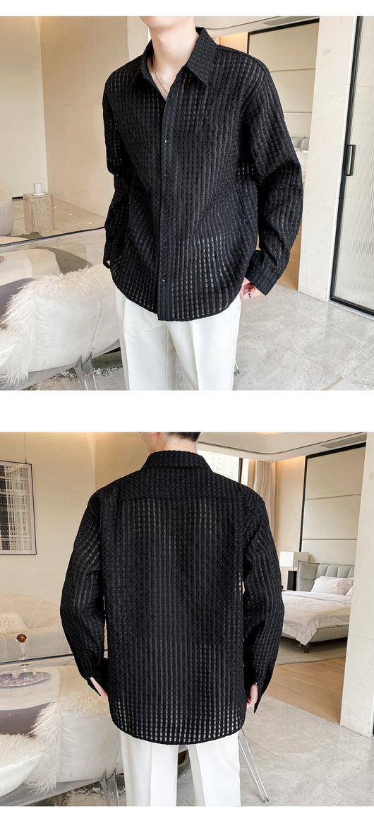 Camisa Cuadrillé Blanca con Drapeado Suelto - Image 11