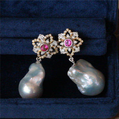 Aretes de Perlas Barrocas de Agua Dulce - Image 5