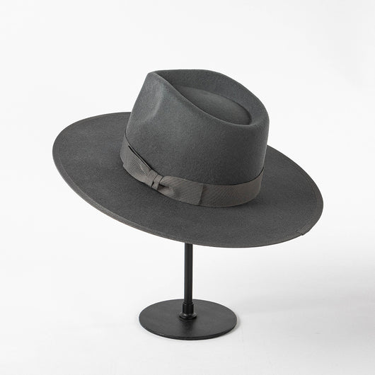 Sombrero de Lana Retro Jazz con Lazo y Corona Elegante - Image 12