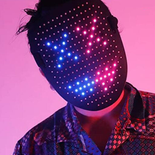 Máscara LED con Sensor de Gestos - 50 Patrones para Halloween y Cosplay