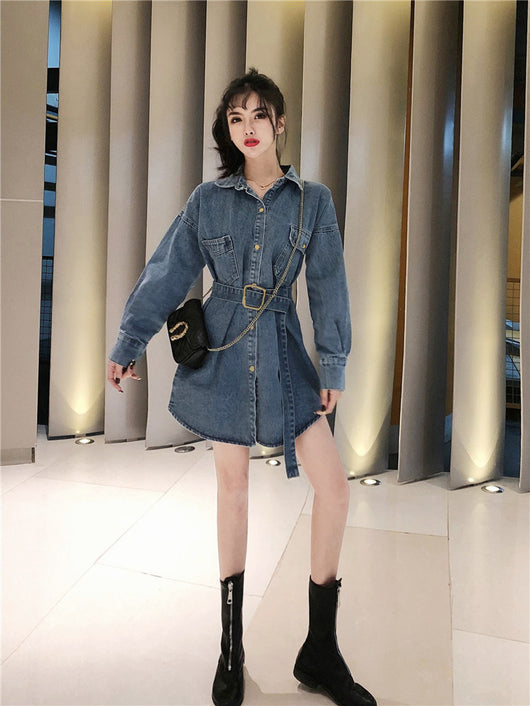 Camisa Chaqueta Denim Oversized de Manga Larga - Image 3