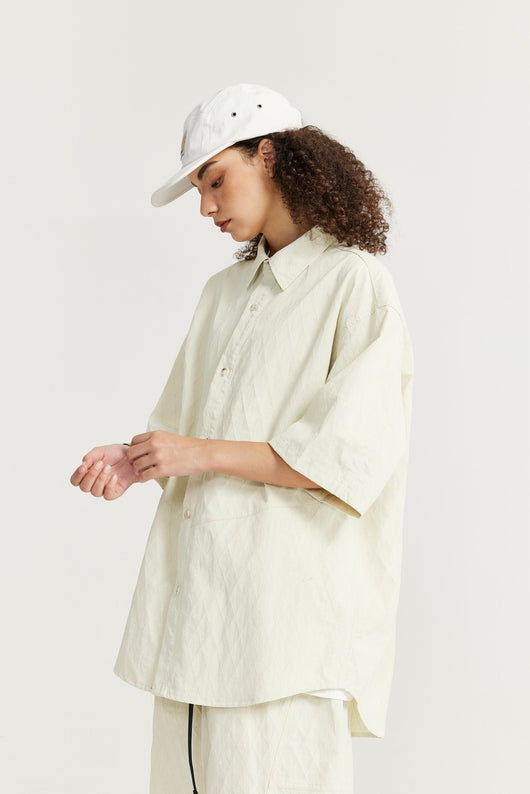Camisa Estilo Japonés con Textura Jacquard Rombos y Cuadros - Image 20