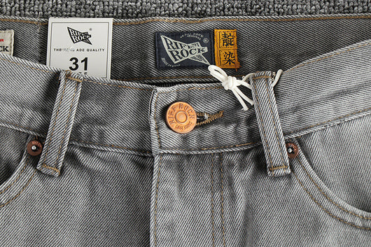 Jeans Gris Cemento Desgastado Estilo Retro para Hombre - Image 3