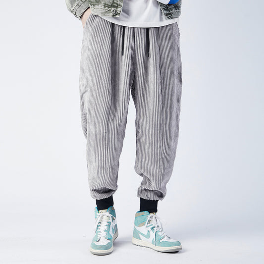 Pantalones Harem de Pana Sueltos Estilo Urbano para Hombre