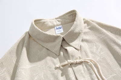 Camisa Retro Bambú Estilo Chino con Patrón Oscuro de Manga Corta para Hombre - Image 10