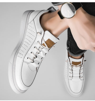 Zapatos Skateboard Cuero Talla Grande Estilo Retro Punching Confort Suave - Image 20