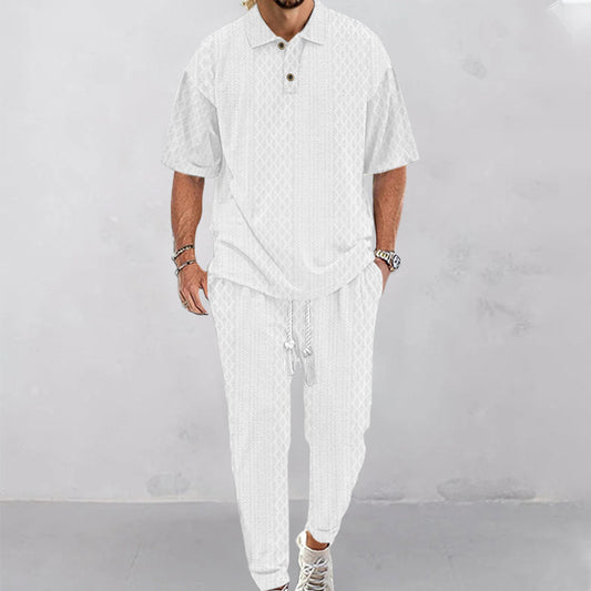 Traje Jacquard de Punto Pesado en Colores Sólidos