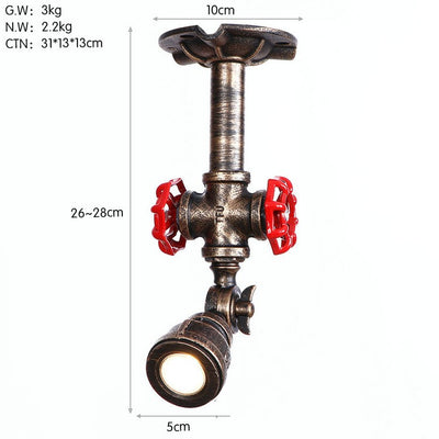 Lámpara de Techo Industrial con Tuberías de Hierro y Spot Ajustable - Image 3
