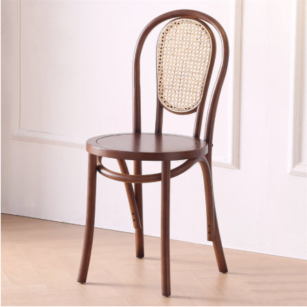 Sillas de Comedor Vintage Francesas de Madera Maciza con Tejido de Ratán - Image 15