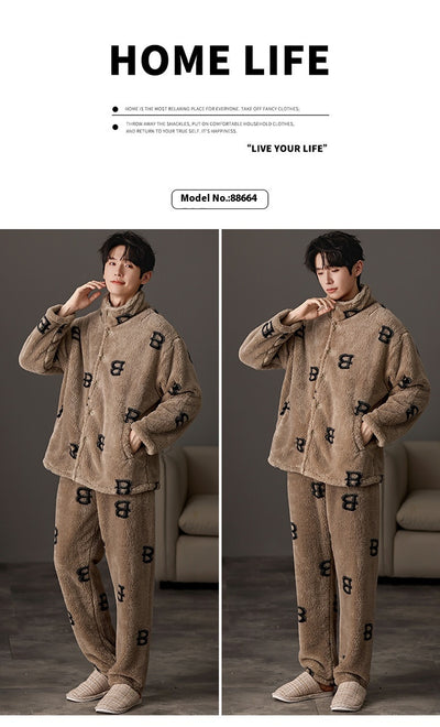 Pijama Talla Grande para Hombre de Manga Larga Cálido y Cómodo - Image 17