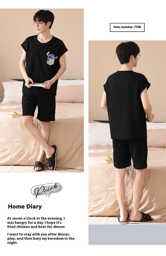 Pijama Tipo Chaleco sin Mangas para Hombre - Algodón Puro Verano - Image 28