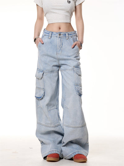 Jeans Rectos Vintage con Bolsillos Lavado Retro - Image 3