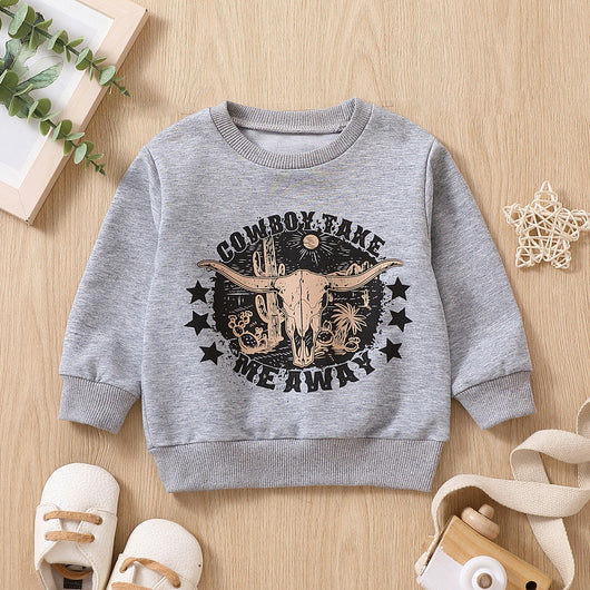 Suéter Infantil Gris con Estampado de Cabeza de Vaca - Image 11