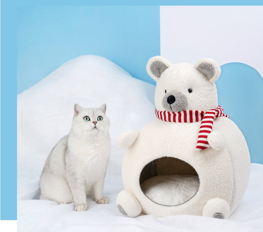 Casa Cama Térmica para Mascotas - Diseño Oso Polar 4 Estaciones - Image 14