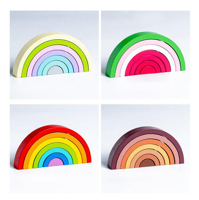 Bloques de Madera Rainbow con Rompecabezas Educativo para Niños - Image 2
