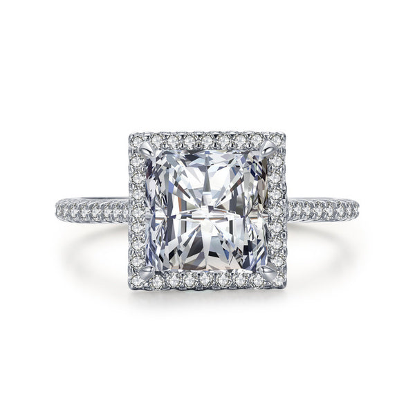 Anillo de Plata 925 con Diamante de Simulación Cuadrado - Image 5