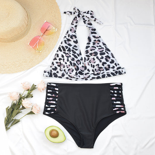 Bikini de Cintura Alta con Estampado de Leopardo - Image 4