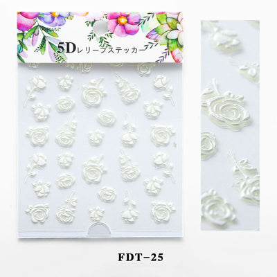 Calcomanías de Uñas con Relieve Serie Flores - Image 2